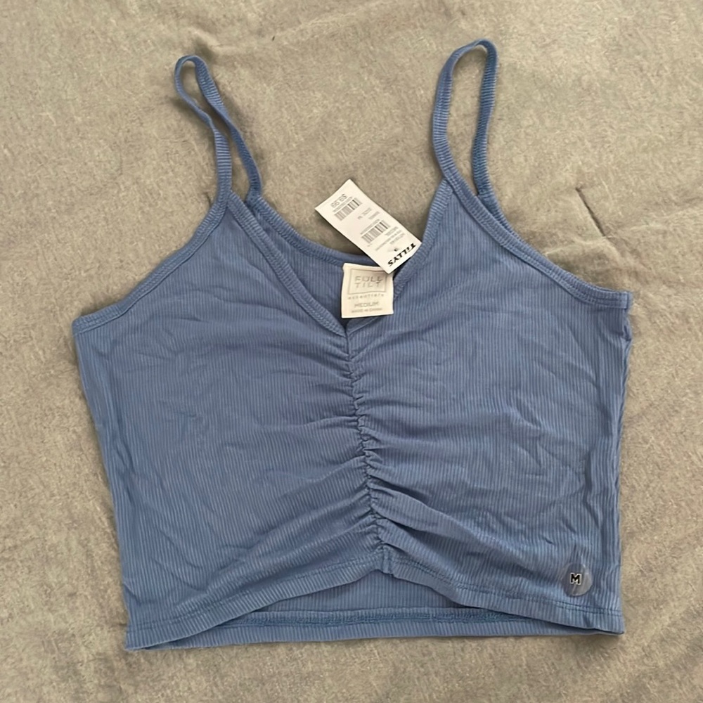 blue crop top